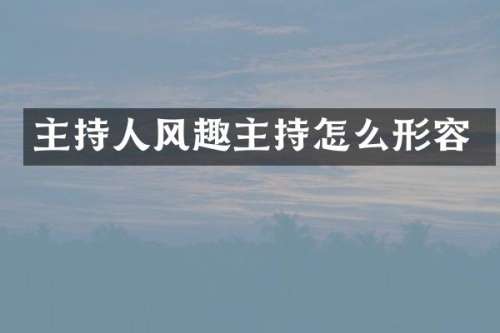 主持人风趣主持怎么形容
