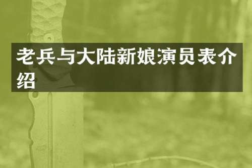 老兵与大陆新娘演员表介绍