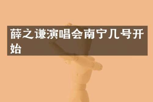 薛之谦演唱会南宁几号开始