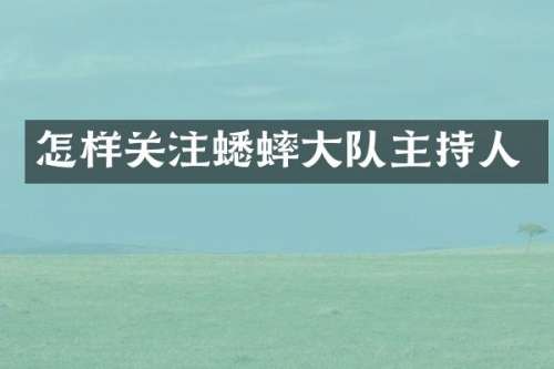 怎样关注蟋蟀大队主持人