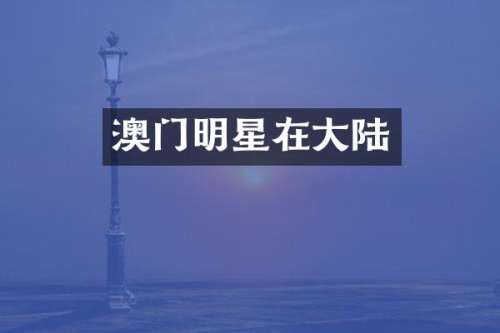 澳门明星在大陆