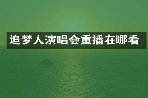 追梦人演唱会重播在哪看