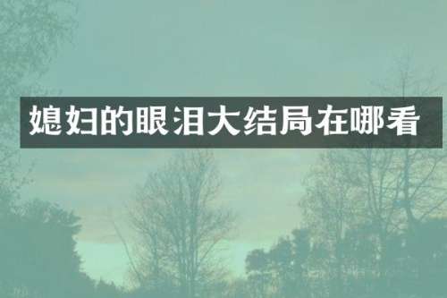 媳妇的眼泪大结局在哪看
