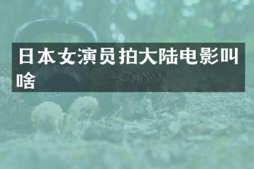 日本女演员拍大陆电影叫啥