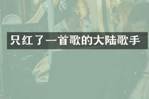 只红了一首歌的大陆歌手