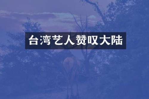 台湾艺人赞叹大陆