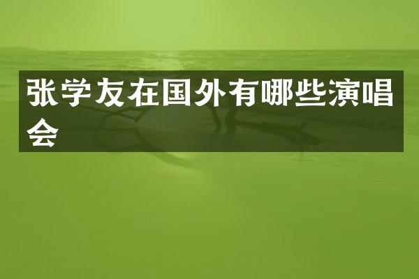 张学友在国外有哪些演唱会