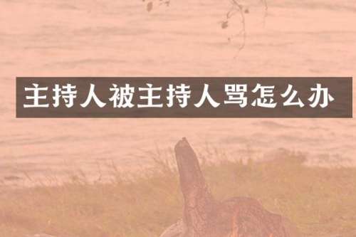 主持人被主持人骂怎么办