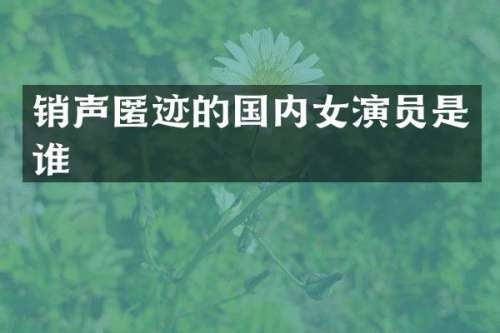 销声匿迹的国内女演员是谁