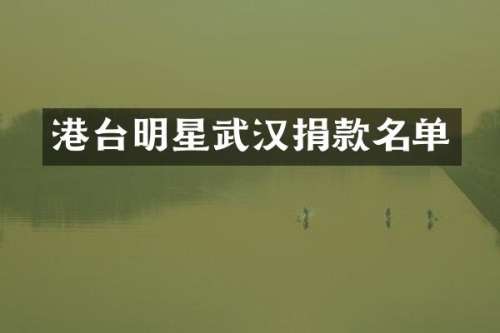 港台明星武汉捐款名单