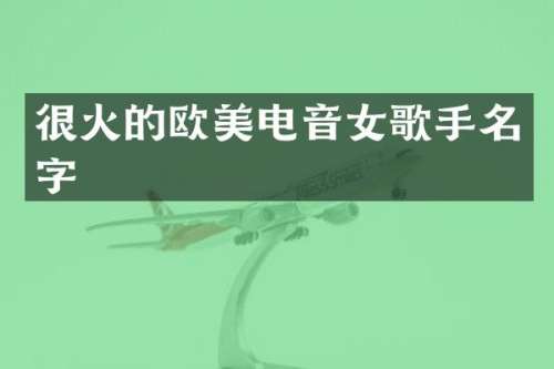 很火的欧美电音女歌手名字