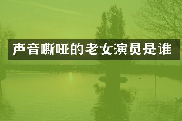 声音嘶哑的演员是谁