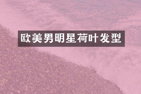 欧美男明星荷叶发型