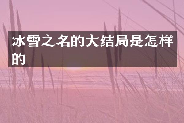 冰雪之名的大结局是怎样的