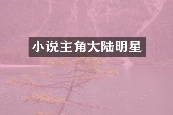 小说主角大陆明星