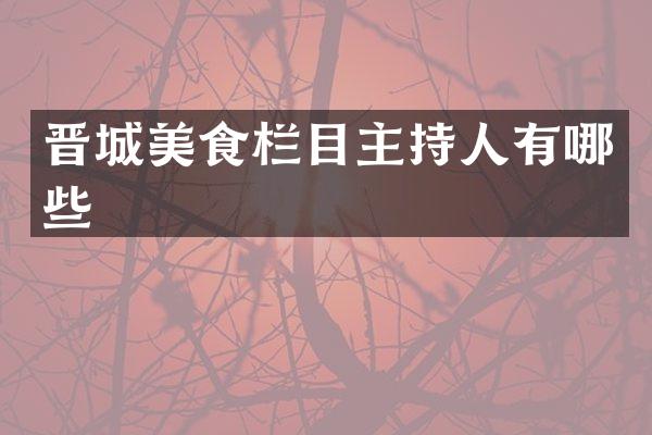 晋城美食栏目主持人有哪些