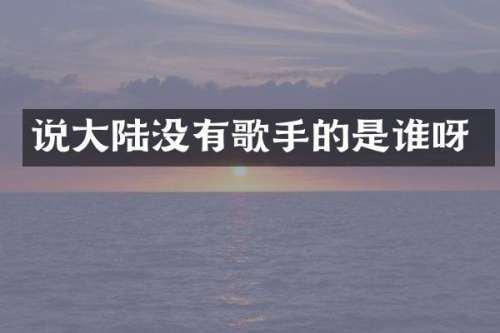 说大陆没有歌手的是谁呀