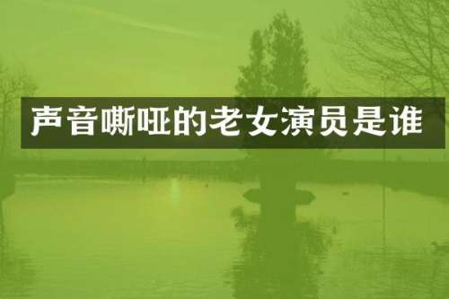 声音嘶哑的演员是谁