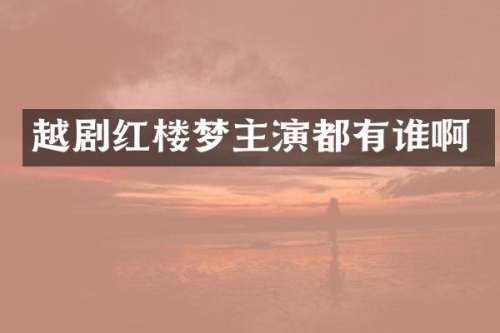越剧红楼梦主演都有谁啊