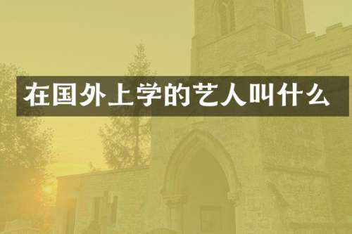 在国外上学的艺人叫什么