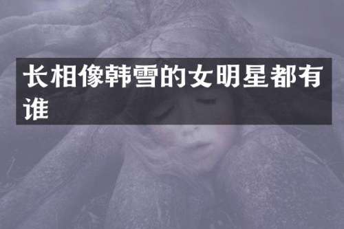 长相像韩雪的女明星都有谁