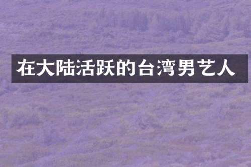 在大陆活跃的台湾男艺人