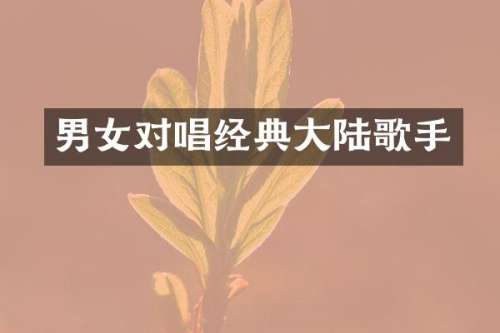 男女对唱经典大陆歌手