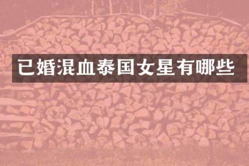 已婚混血泰国女星有哪些