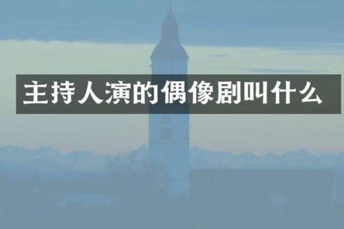 主持人演的偶像剧叫什么