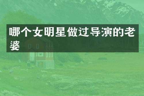 哪个女明星做过导演的老婆