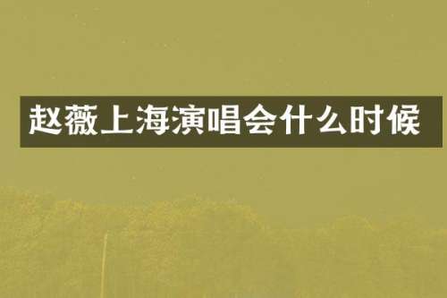 赵薇上海演唱会什么时候