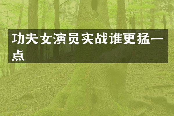 功夫女演员实战谁更猛一点