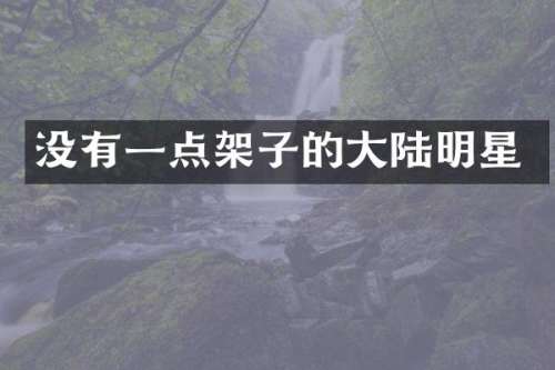 没有一点架子的大陆明星