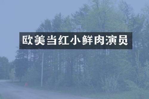欧美当红小鲜肉演员