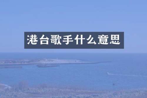 港台歌手什么意思