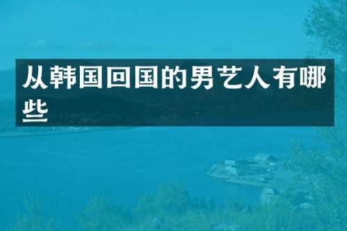 从韩国回国的男艺人有哪些