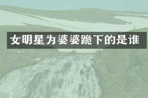女明星为婆婆跪下的是谁