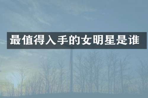 最值得入手的女明星是谁