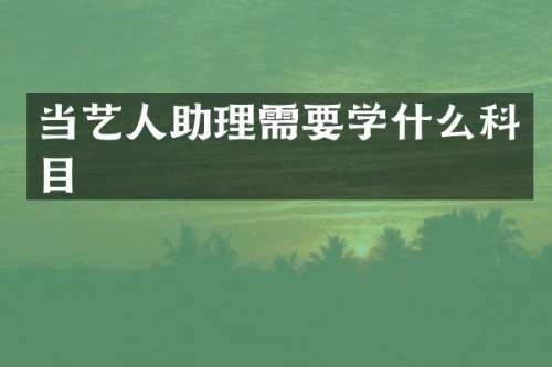 当艺人助理需要学什么科目