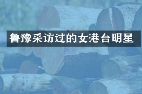 鲁豫采访过的女港台明星