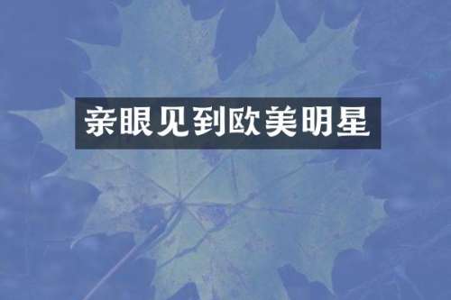 亲眼见到欧美明星