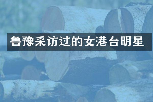 鲁豫采访过的女港台明星