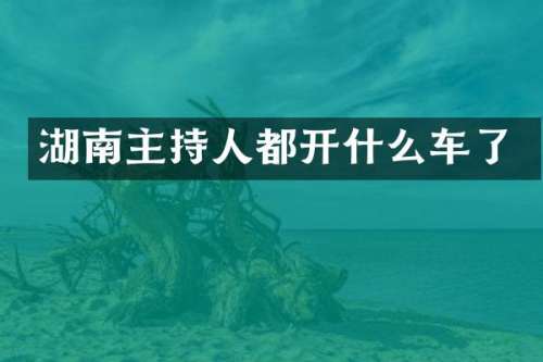 湖南主持人都开什么车了