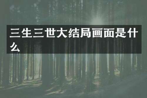 三生三世大结局画面是什么