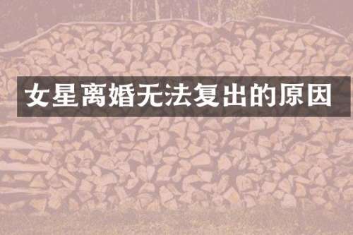 女星离婚无法复出的原因