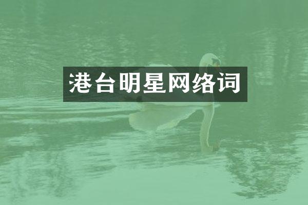 港台明星网络词