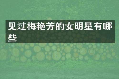 见过梅艳芳的女明星有哪些