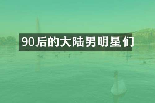 90后的大陆男明星们