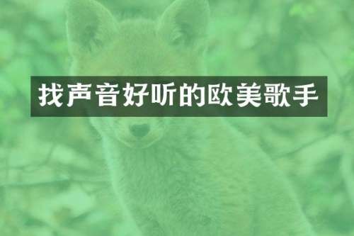 找声音好听的欧美歌手