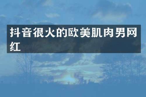 抖音很火的欧美肌肉男网红